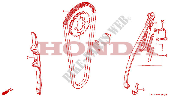 CHAINE DE DISTRIBUTION   TENDEUR pour Honda CB 350 S 1986