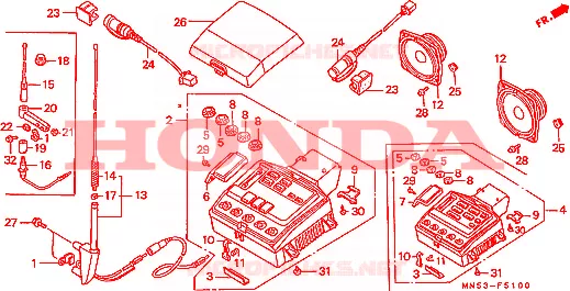 RADIO Honda MOTO 1500 GOLD-WING 1992  GL1500AM