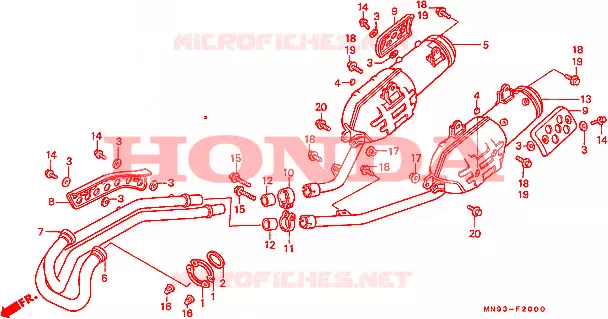 SILENCIEUX D'ECHAPPEMENT Honda MOTO 650 NX 1990  NX650L