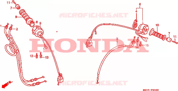COMMODO - LEVIER - CABLE Honda MOTO 1000 CBR 1991  CBR1000FM