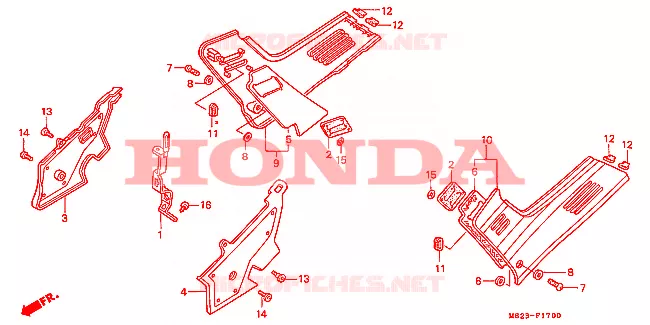 COUVERCLES LATERAUX Honda MOTO 1000 CBR 1991  CBR1000FM