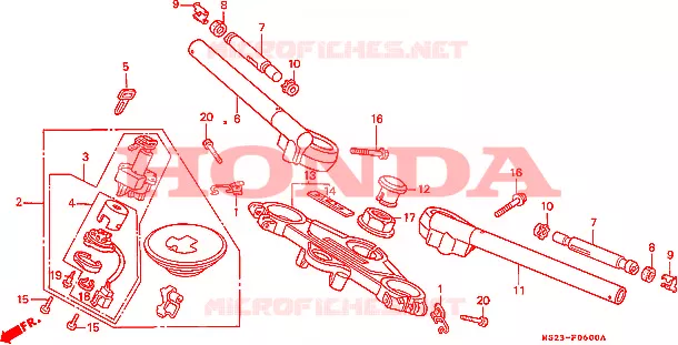GUIDON - TE DE FOURCHE Honda MOTO 1000 CBR 1992  CBR1000FN