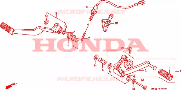 SELECTEUR - PEDALE DE FREIN Honda MOTO 1000 CBR 1991  CBR1000FM