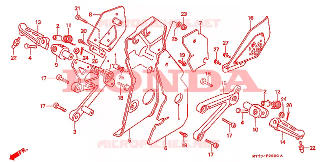 REPOSE PIED Honda MOTO 750 NR 1992  NR750N