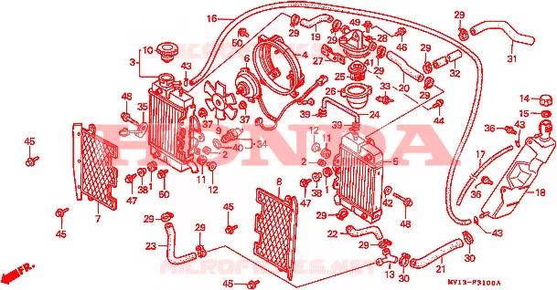 ENSEMBLE RADIATEUR Honda MOTO 750 AFRICA-TWIN 1992  XRV750N