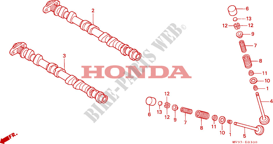 ARBRE A CAMES   SOUPAPE pour Honda CBR 600 F 1995