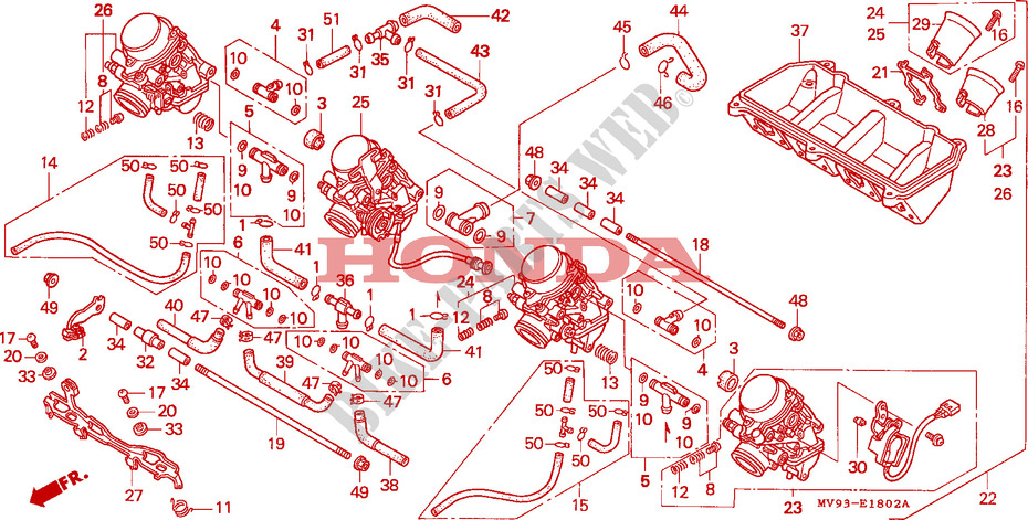 CARBURATEUR (CBR600FS/3S/T/3T/SET) pour Honda CBR 600 F 1995
