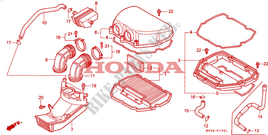 FILTRE A AIR (CBR600FS/3S/T/3T/SET) pour Honda CBR 600 F 1995