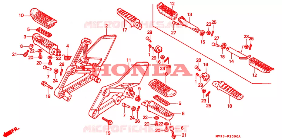 REPOSE PIED Honda MOTO 600 CBR 1996  CBR600F3T