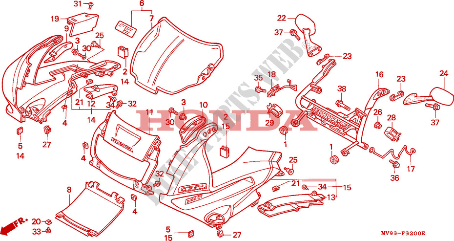 TETE DE FOURCHE pour Honda CBR 600 F 1991