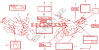 ETIQUETTE DE PRECAUTIONS(CB750F2) pour Honda SEVEN FIFTY 750 27HP 1992