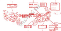 ETIQUETTE DE PRECAUTIONS pour Honda CB 500 S 2001