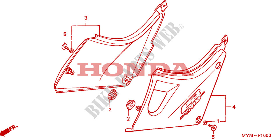 COUVERCLES LATERAUX pour Honda CB 500 34HP 2002