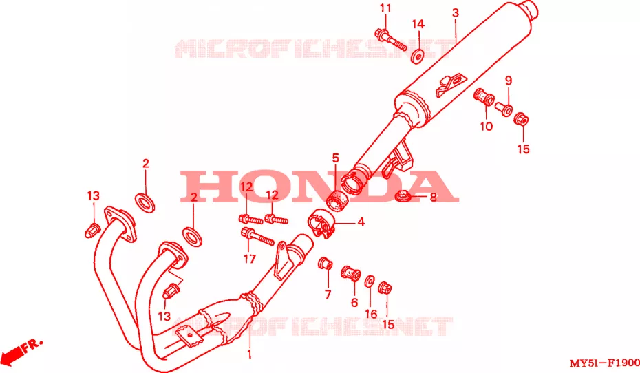 SILENCIEUX D'ECHAPPEMENT Honda MOTO 500 CB 2002  CB500S2