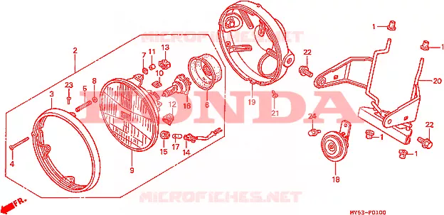 PHARE Honda MOTO 500 CB 1994  CB500R