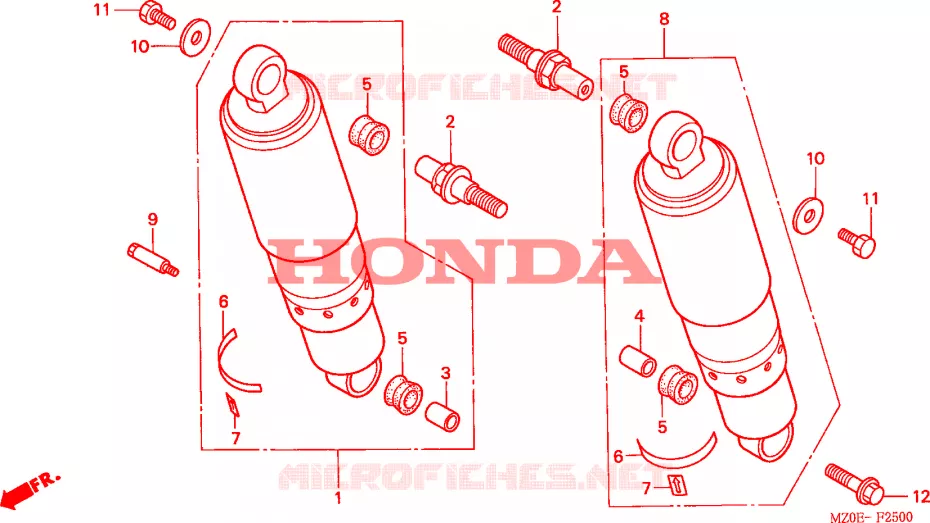AMORTISSEUR ARRIERE Honda MOTO 1500 GOLD-WING 2002  GL1500C2