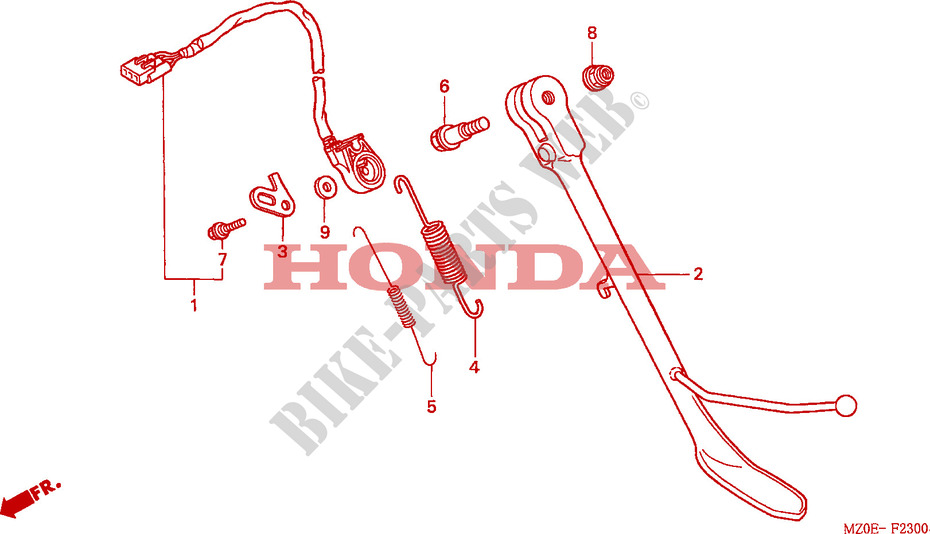 BEQUILLE LATERALE pour Honda 1500 F6C 2001