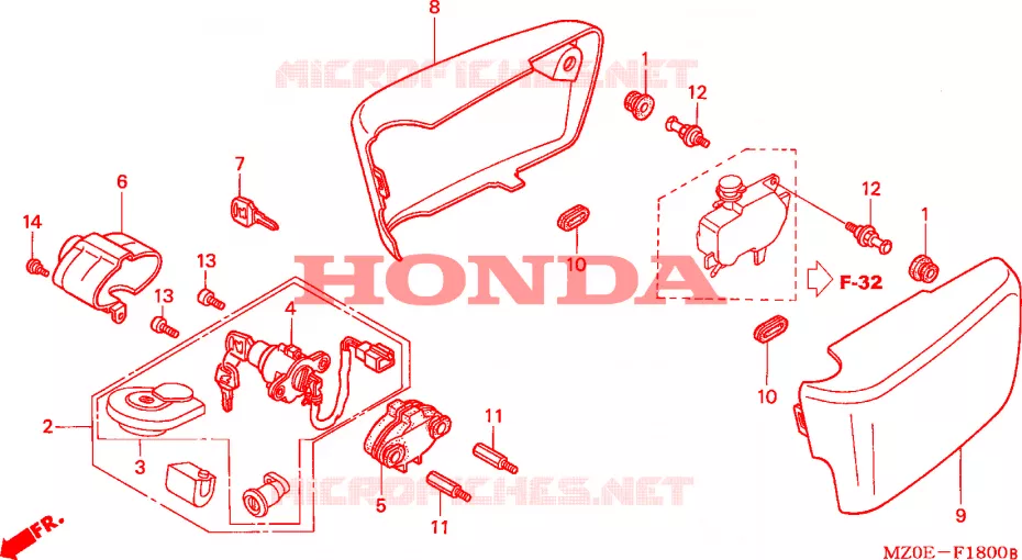 COUVERCLES LATERAUX Honda MOTO 1500 GOLD-WING 2003  GL1500CD3