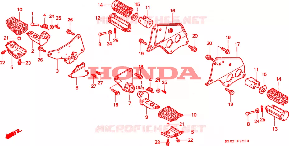 REPOSE PIED Honda MOTO 1500 GOLD-WING 1998  GL1500CW