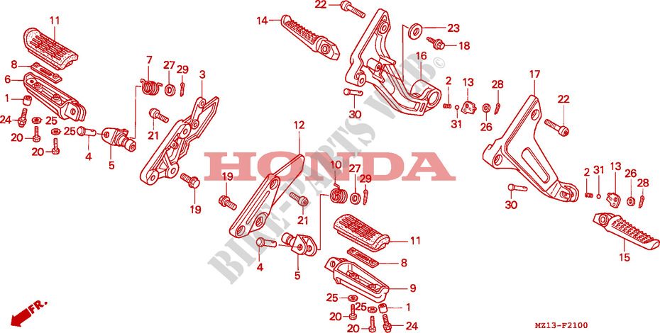 REPOSE PIED pour Honda BIG ONE 1000 50HP 1996