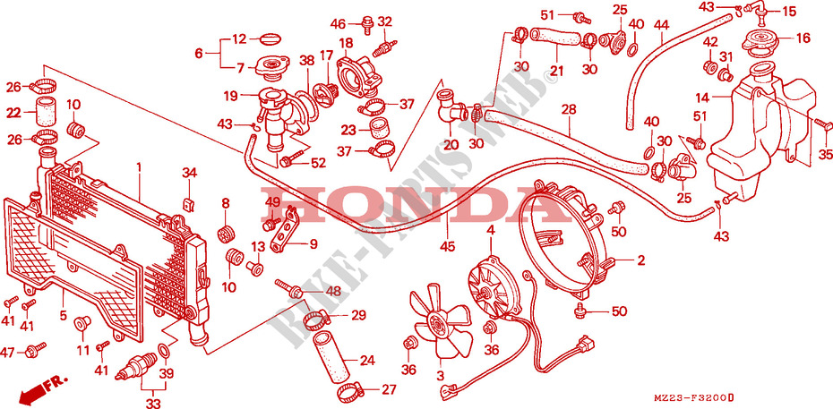 RADIATEUR pour Honda CBR 1000 DUAL CBS 1994
