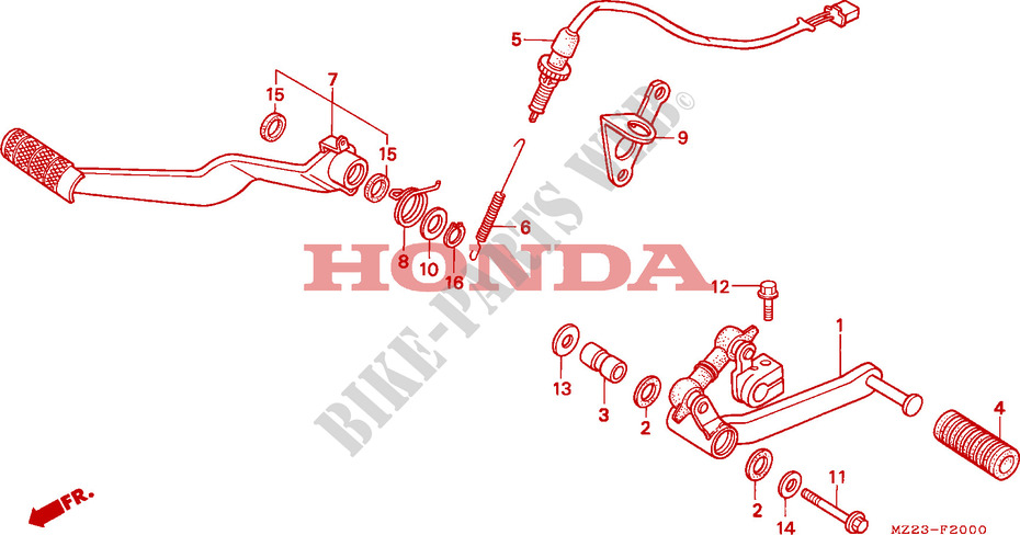 SELECTEUR   PEDALE DE FREIN pour Honda CBR 1000 DUAL CBS 1995