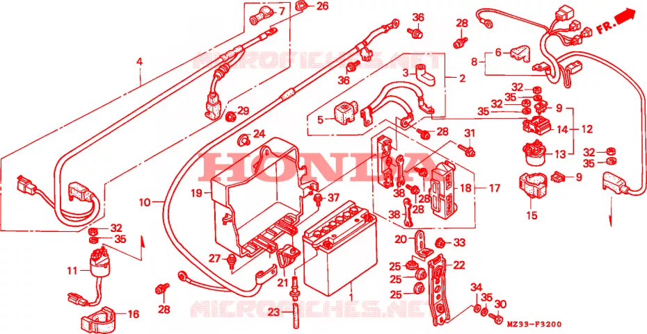 BATTERIE Honda MOTO 1500 GOLD-WING 1995  GL1500AS