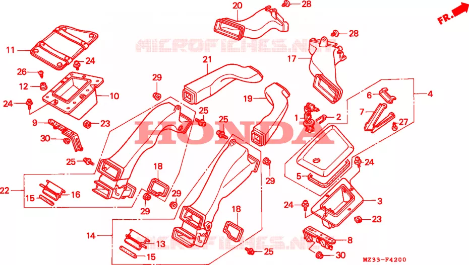 CONDUIT D'AIR Honda MOTO 1500 GOLD-WING 1994  GL1500AR