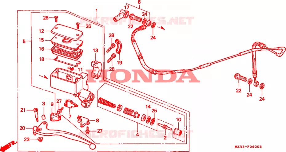 MAITRE-CYLINDRE Honda MOTO 1500 GOLD-WING 1995  GL1500AS