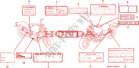 ETIQUETTE DE PRECAUTIONS pour Honda SHADOW 750 1997