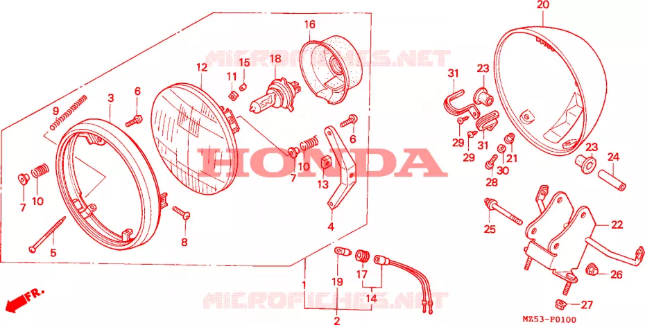PHARE Honda MOTO 750 VF 1994  VF750CR