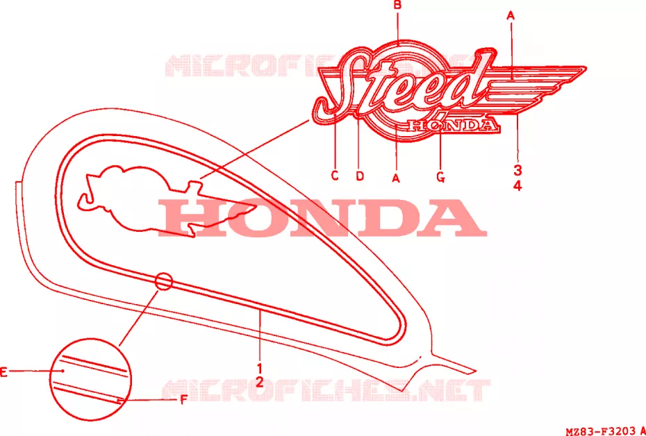MARQUE(4) Honda MOTO 400 STEED 1995  NV400CS