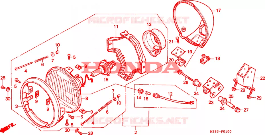 PHARE Honda MOTO 600 SHADOW 1996  VT600CT
