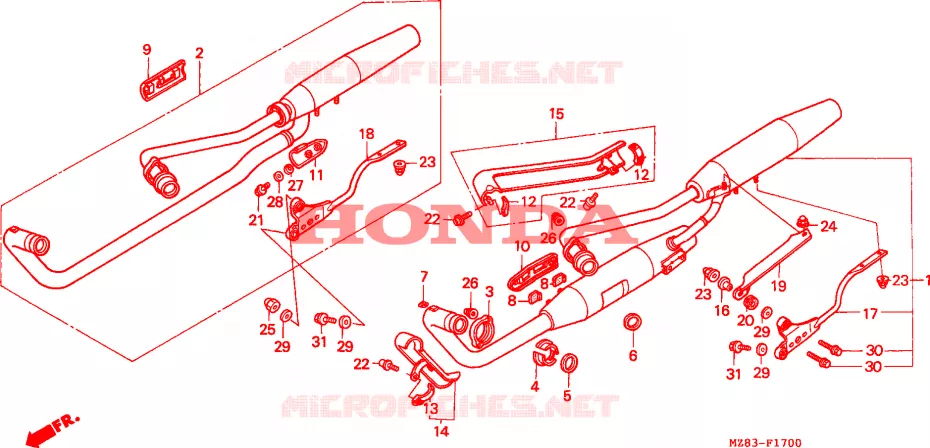 SILENCIEUX D'ECHAPPEMENT Honda MOTO 600 SHADOW 1996  VT600CDT