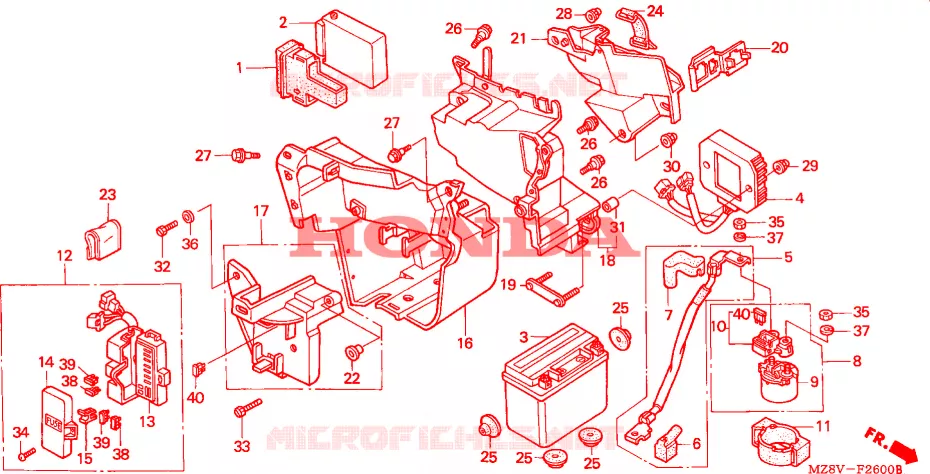BATTERIE Honda MOTO 600 SHADOW 1997  VT600CV