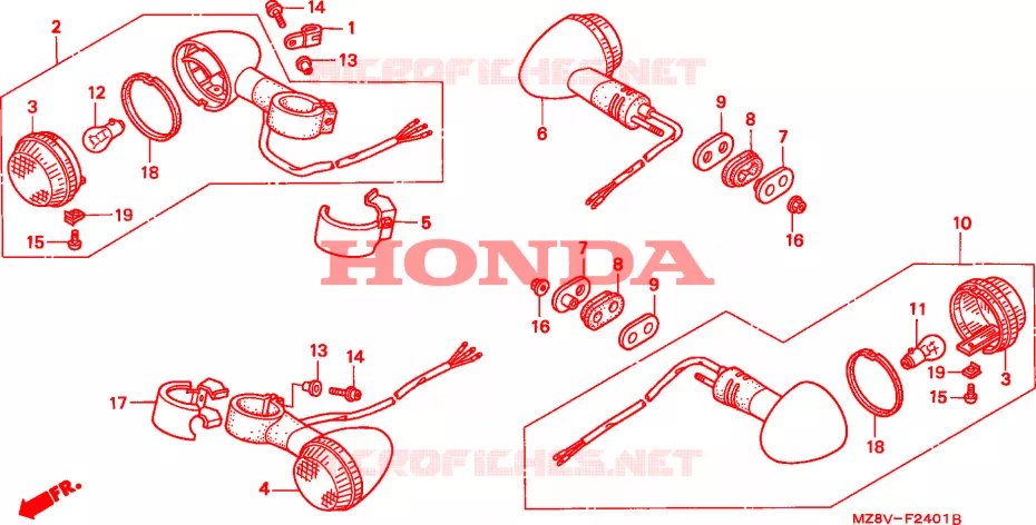 CLIGNOTANT(2) Honda MOTO 600 SHADOW 1999  VT600CD2X