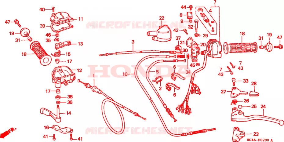 COMMODOS - POIGNEES Honda ATV 300 FOURTRAX 1992  TRX300N