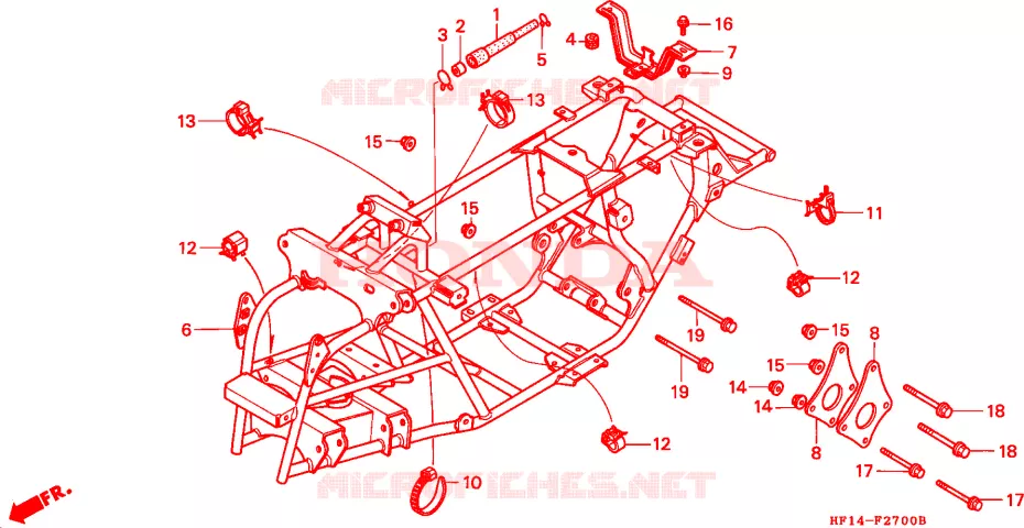 CADRE Honda ATV 200 FOURTRAX 1993  TRX200DP
