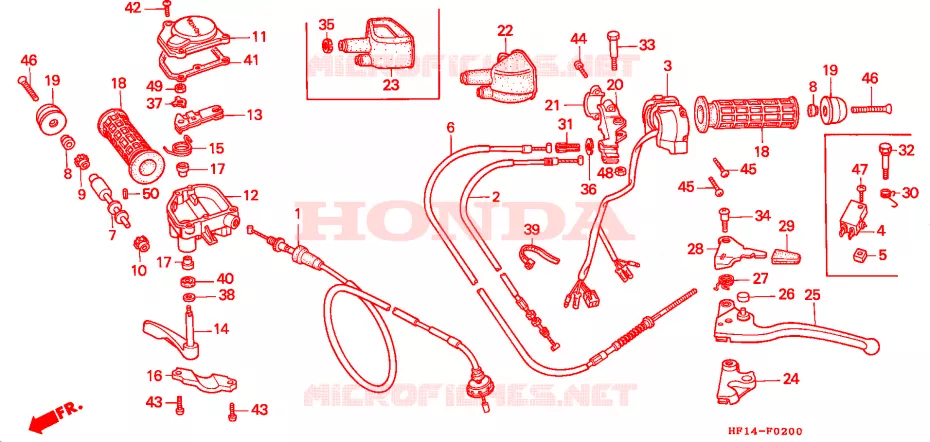 COMMODOS - POIGNEES Honda ATV 200 FOURTRAX 1992  TRX200DN