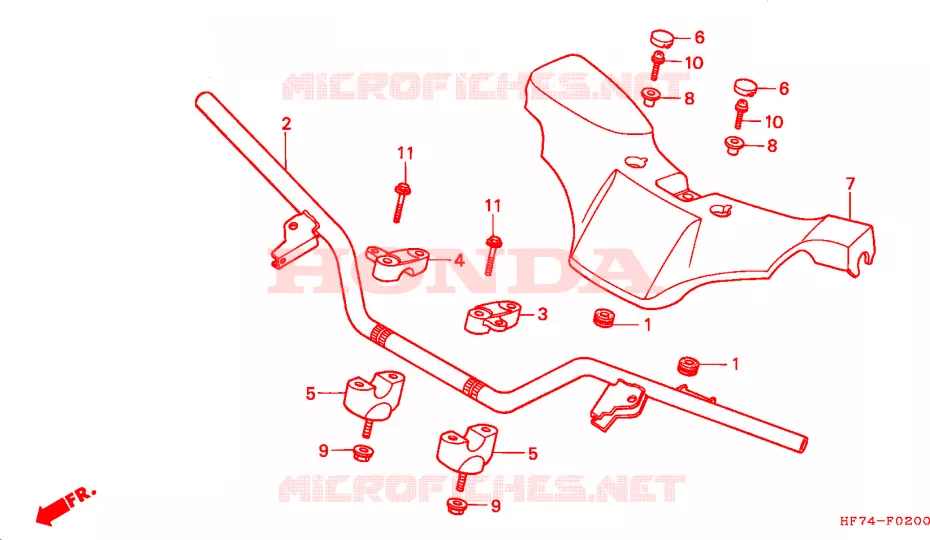 GUIDON Honda ATV 90 FOURTRAX 1998  TRX90V