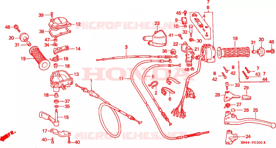 COMMODOS - POIGNEES Honda ATV 300 FOURTRAX 1998  TRX300FWW