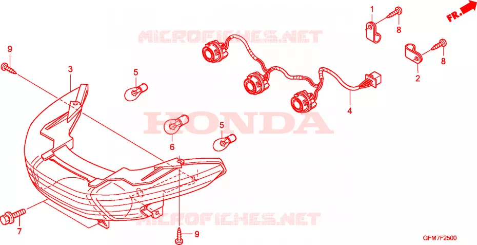 FEUX ARRIERE Honda SCOOTER 110 LEAD 2011  NHX110WHA
