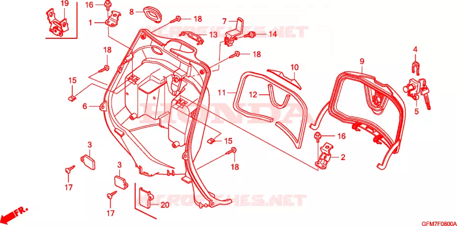 PROTEGE JAMBES Honda SCOOTER 110 LEAD 2011  NHX110WHA