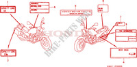ETIQUETTE DE PRECAUTIONS pour Honda CB 250 RED LIGHT SINGLE SEAT 1996