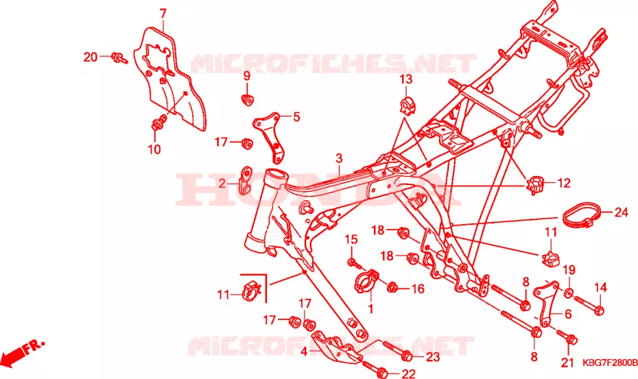 CADRE Honda MOTO 250 CB 2004  CB250P4