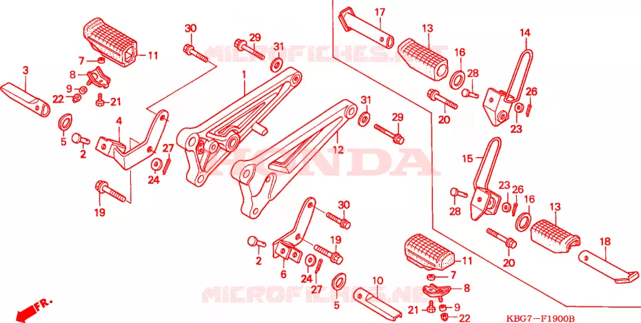 REPOSE PIED Honda MOTO 250 CB 1998  CB250W