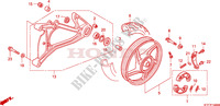 ROUE ARRIERE   BRAS OSCILLANT pour Honda SH 125 R, REAR DRUM BRAKE, SPECIAL 2008