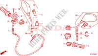 COMMODO   CABLE   RETROVISEUR (SH125/R/150/R) pour Honda SH 125 R, REAR DRUM BRAKE, TOP BOX 2010