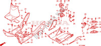 PLANCHER   REPOSE PIED pour Honda SH 125 R, FREIN ARRIERE TAMBOUR, TOP BOX 2010