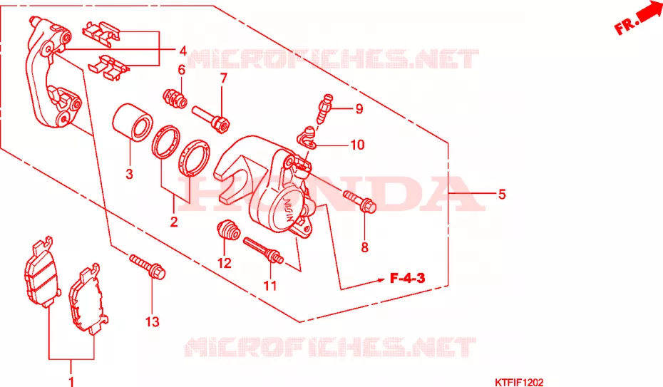 ETRIER DE FREIN ARRIERE (SH125/R/150/R) Honda SCOOTER 125 SH 2010  SH125A